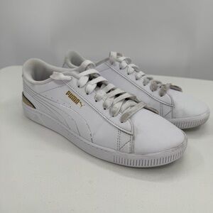 Puma Vikky v3 Metallic Shine Leather Sneakers size 8 Women's Lace Up Low Top